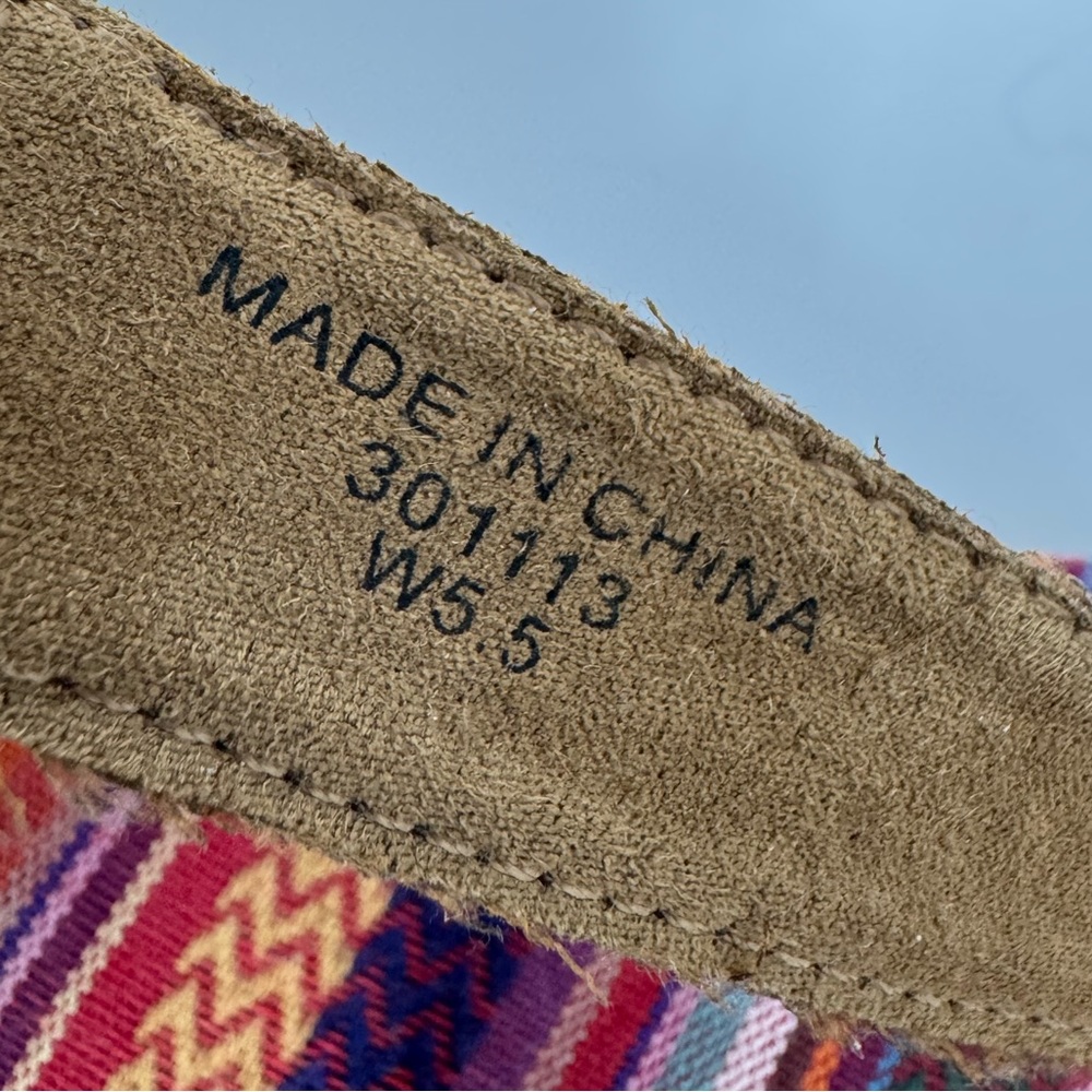 Toms Sandals, Sz‎ 5.5, leather, canvas, boho, hippie, t strap, ankle, beach - Picture 8 of 11